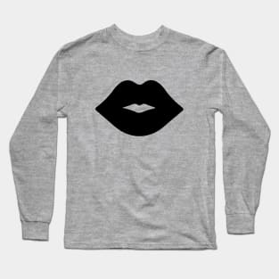 Kissing Lips - Black Long Sleeve T-Shirt